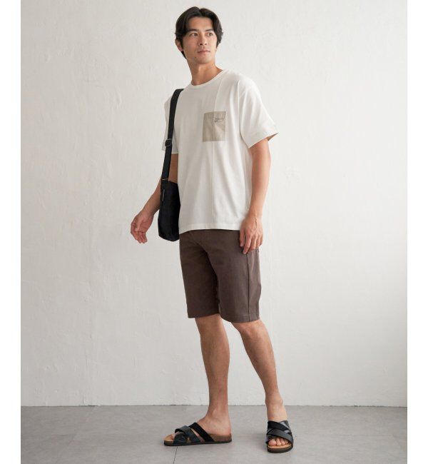 ikka「【接触冷感】DRY布帛コンビポケットTシャツ」|Tシャツ・カットソー|