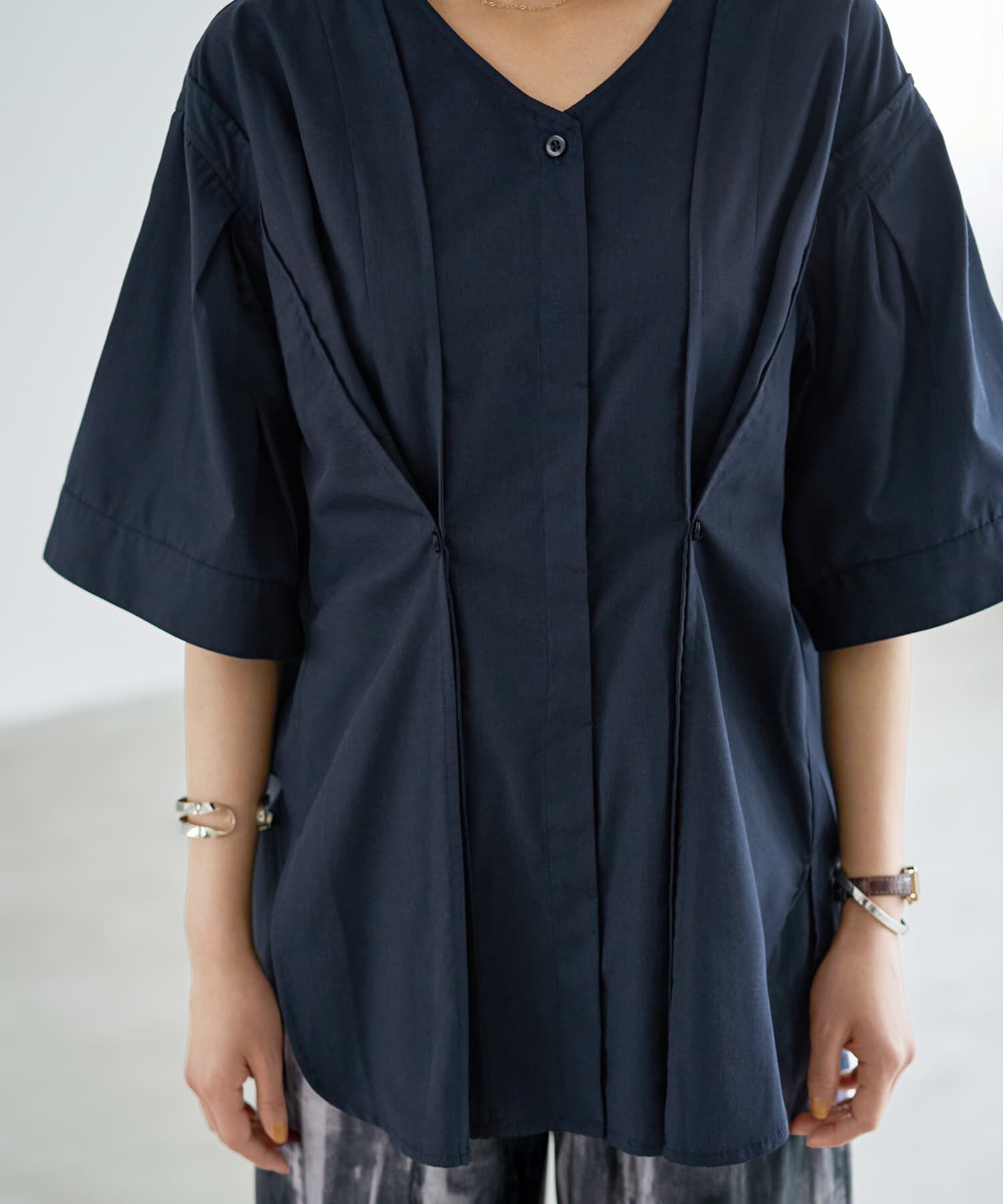 STYLE DELI「【LUXE】形が変わるシャツ生地プルオーバー」|シャツ・ブラウス|