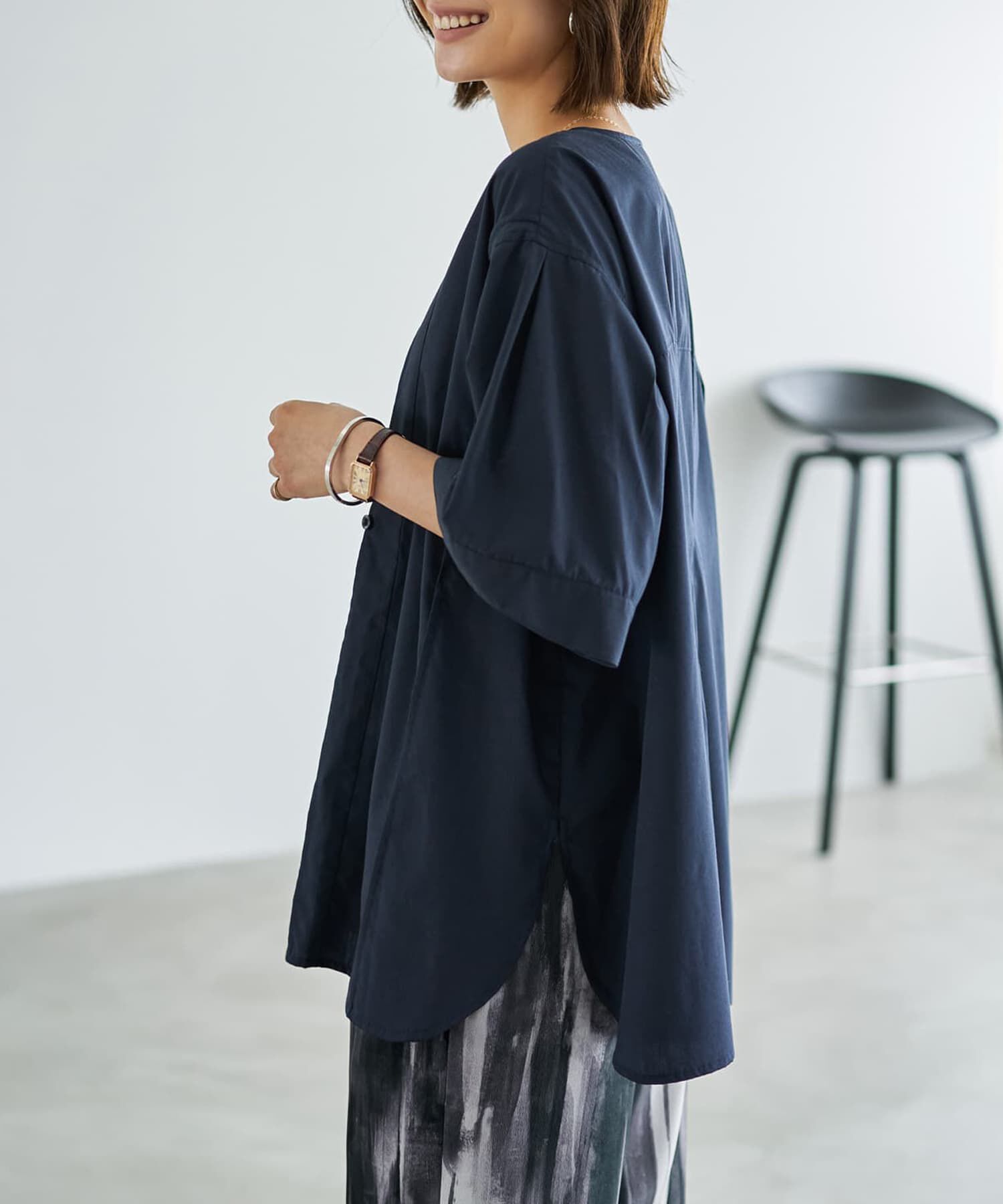 STYLE DELI「【LUXE】形が変わるシャツ生地プルオーバー」|シャツ・ブラウス|