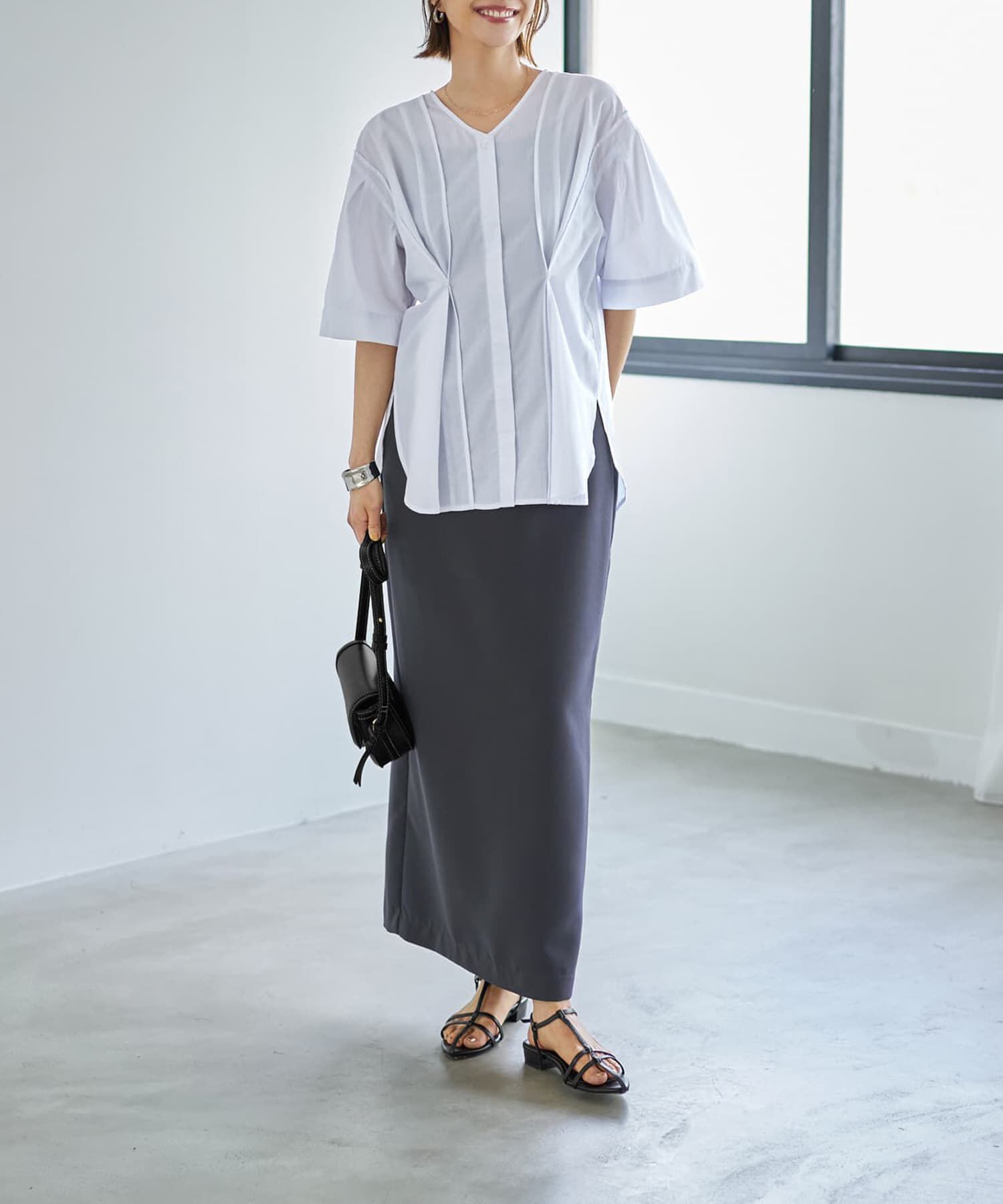 STYLE DELI「【LUXE】形が変わるシャツ生地プルオーバー」|シャツ・ブラウス|