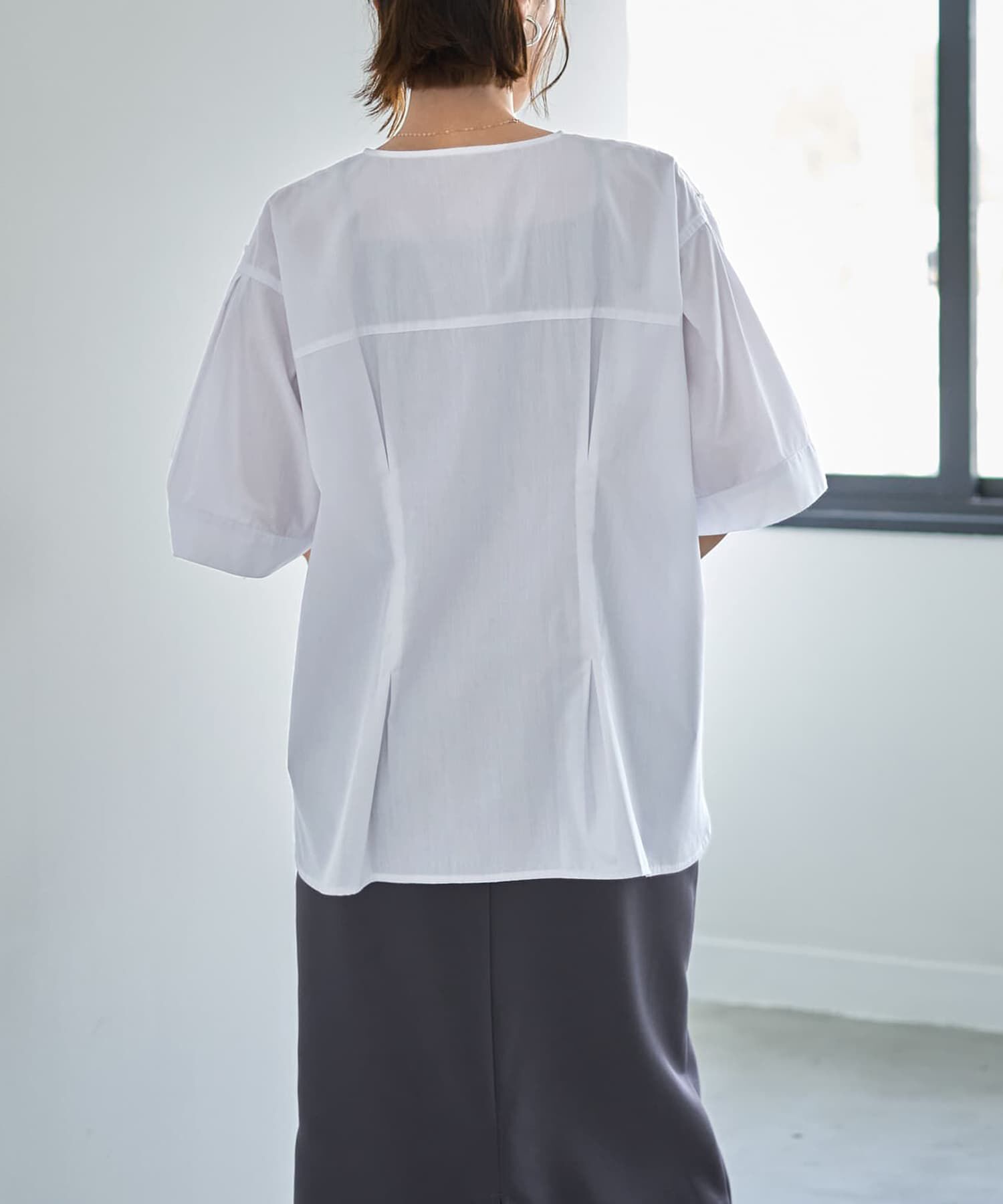 STYLE DELI「【LUXE】形が変わるシャツ生地プルオーバー」|シャツ・ブラウス|