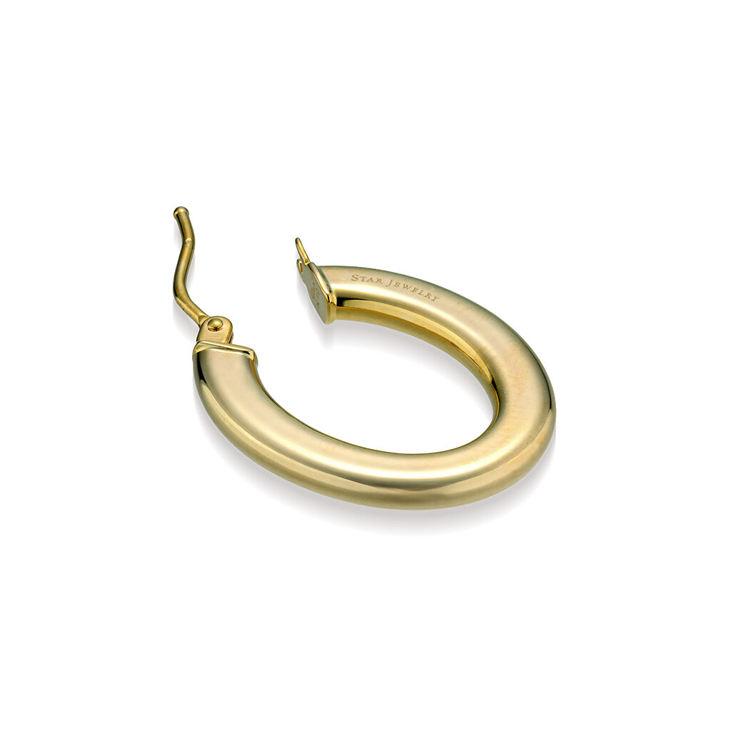 STAR JEWELRY「OVAL HOOP PIERCED EARRING (2.1cm/片耳用)」|ピアス|