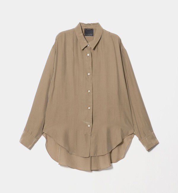conte「＜conte＞レーヨンシルク レギュラーカラーシャツ」|シャツ・ブラウス|BEIGE
