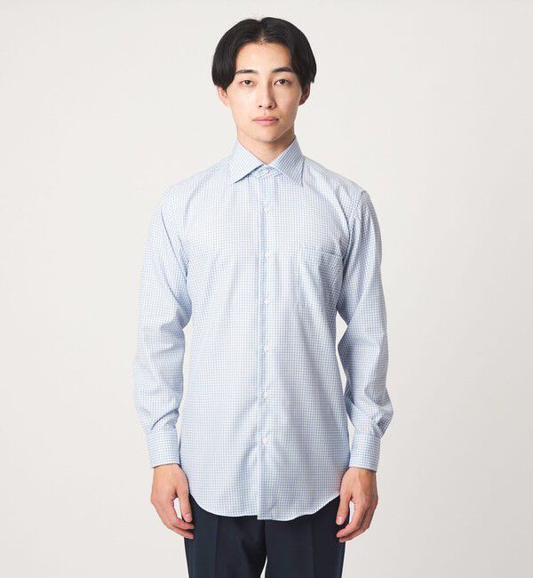 UNITED ARROWS green label relaxing「コットン チェック ワイドカラー ドレスシャツ -イージーアイロン-」|シャツ・ブラウス|