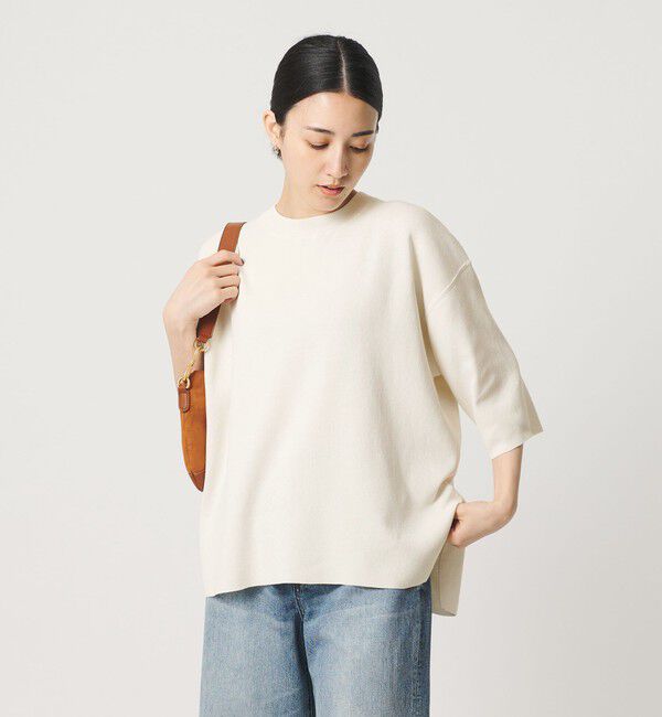 BEAUTY&YOUTH UNITED ARROWS「コットンポリエステル ハーフスリーブ ニットプルオーバー ウォッシャブル」|ニット・セーター|