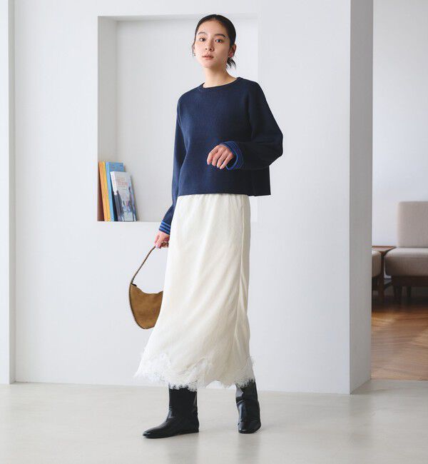 BEAUTY&YOUTH UNITED ARROWS「レース サテン ナロースカート ウォッシャブル」|スカート|