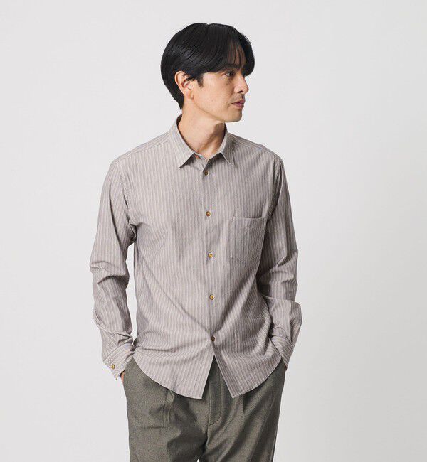 BEAUTY&YOUTH UNITED ARROWS「クイック ストレッチ ストライプ レギュラー シャツ SLIM型  吸水速乾 タテヨコストレッチ」|シャツ・ブラウス|BEIGE