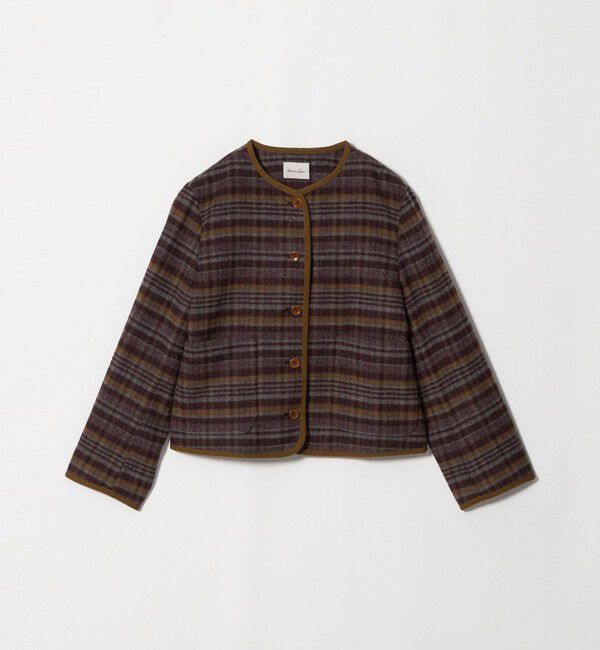 STEVEN ALAN「＜Steven Alan＞チェック ブルゾン」|ノーカラーコート|WINE