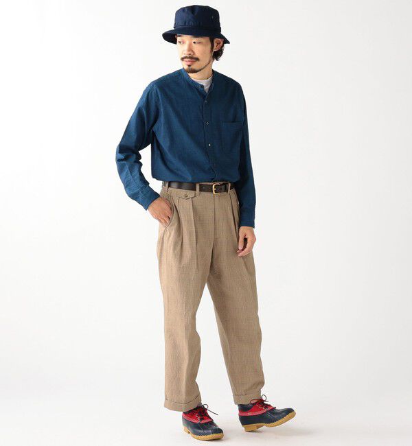 BEAMS PLUS「BEAMS PLUS / Band Collar Indigo Chambray」|シャツ・ブラウス|
