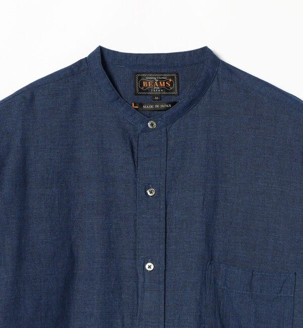 BEAMS PLUS「BEAMS PLUS / Band Collar Indigo Chambray」|シャツ・ブラウス|