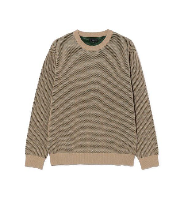 BEAMS「12ゲージ リブ ワッフル クルーネック ニット」|ニット・セーター|