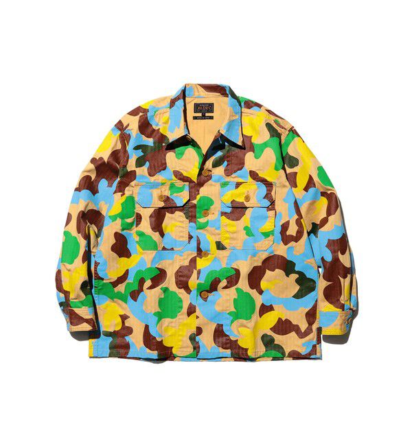 BEAMS PLUS「MIL-Shirt Supima Herringbone Big Camo Print」|シャツ・ブラウス|