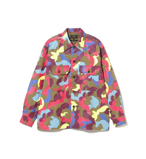 BEAMS PLUS「MIL-Shirt Supima Herringbone Big Camo Print」|シャツ・ブラウス|