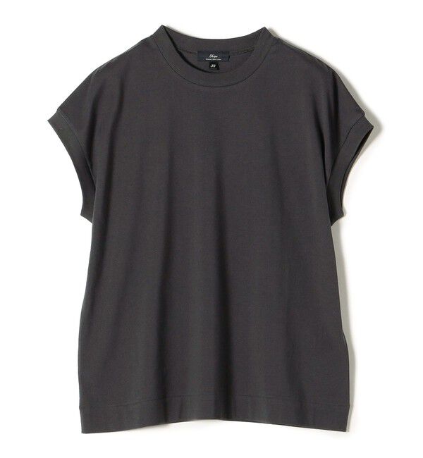 SHIPS for women「SHIPS Primary Navy Label: ニュー スヴィン コットン フレンチ スリーブ」|タンクトップ|ダークグレー