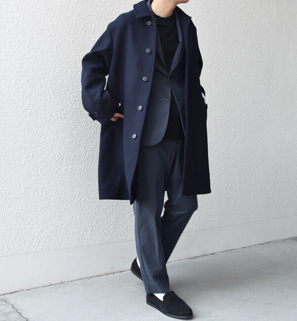SHIPS any「PURE WOOL MELTON ステンカラー コート 26AW◆」|ステンカラーコート|