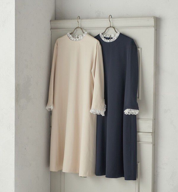 SHIPS for women「【SHIPS別注】troisiemeCHACO:〈手洗い可能〉フリル レース ワンピース（セレモニー対応可）」|ワンピース|