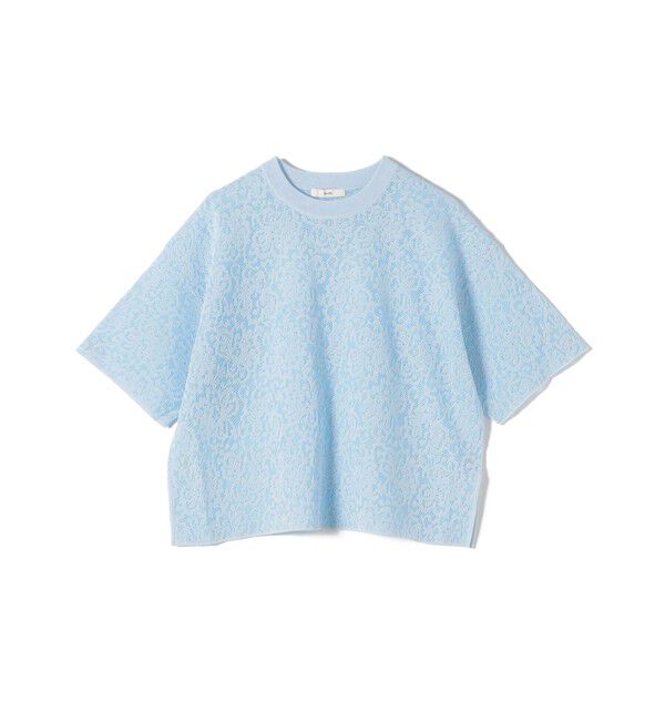 SHIPS for women「〈手洗い可能〉レース ジャカード ショートスリーブ カットソー」|Tシャツ・カットソー|
