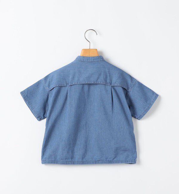 SHIPS KIDS「SHIPS KIDS:100～130cm /〈接触冷感〉ドライメッシュ デニム バンドカラー シャツ」|シャツ・ブラウス|