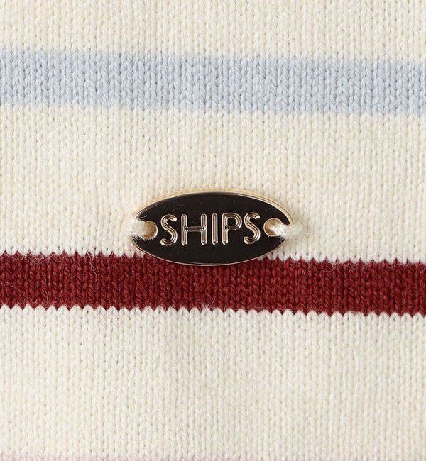 SHIPS KIDS「SHIPS KIDS:140～150cm/コットンレース ボーダー ロングスリーブ Tシャツ」|Tシャツ・カットソー|