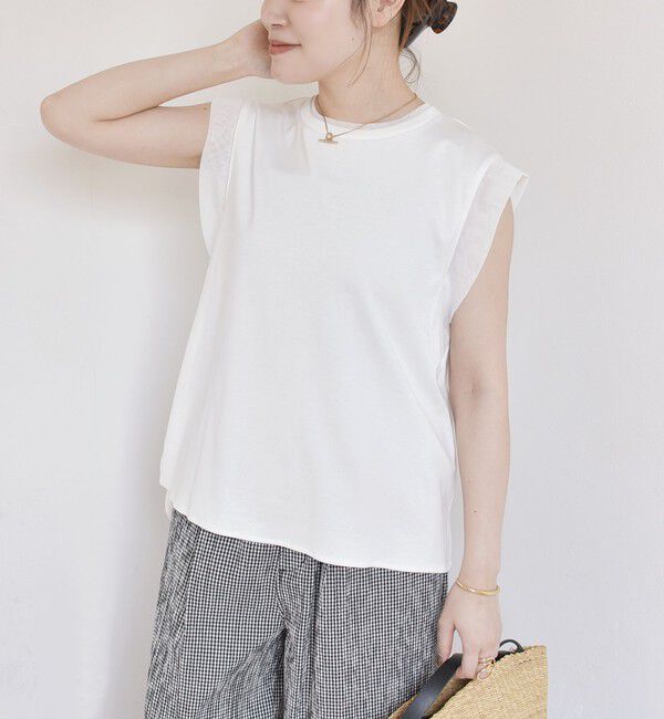 SHIPS for women「〈手洗い可能〉チュール コンビ フレンチ プルオーバー」|Tシャツ・カットソー|