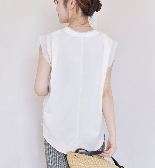 SHIPS for women「〈手洗い可能〉チュール コンビ フレンチ プルオーバー」|Tシャツ・カットソー|
