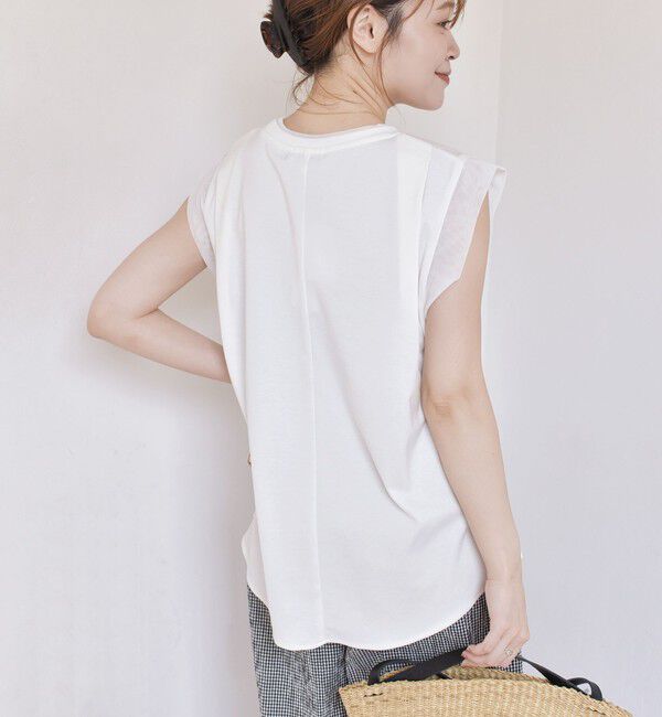 SHIPS for women「〈手洗い可能〉チュール コンビ フレンチ プルオーバー」|Tシャツ・カットソー|