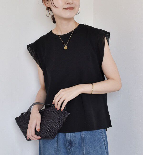 SHIPS for women「〈手洗い可能〉チュール コンビ フレンチ プルオーバー」|Tシャツ・カットソー|
