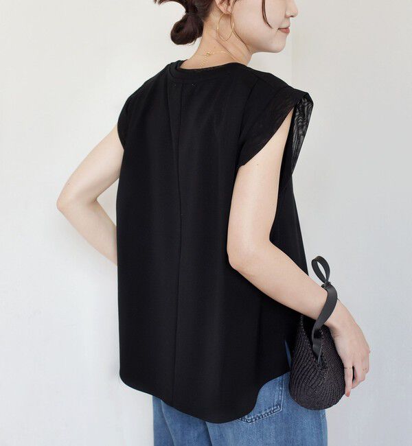 SHIPS for women「〈手洗い可能〉チュール コンビ フレンチ プルオーバー」|Tシャツ・カットソー|