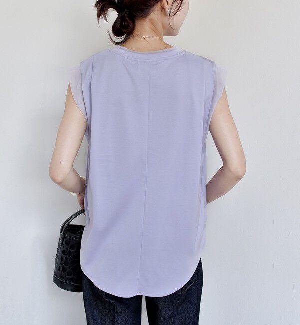 SHIPS for women「〈手洗い可能〉チュール コンビ フレンチ プルオーバー」|Tシャツ・カットソー|