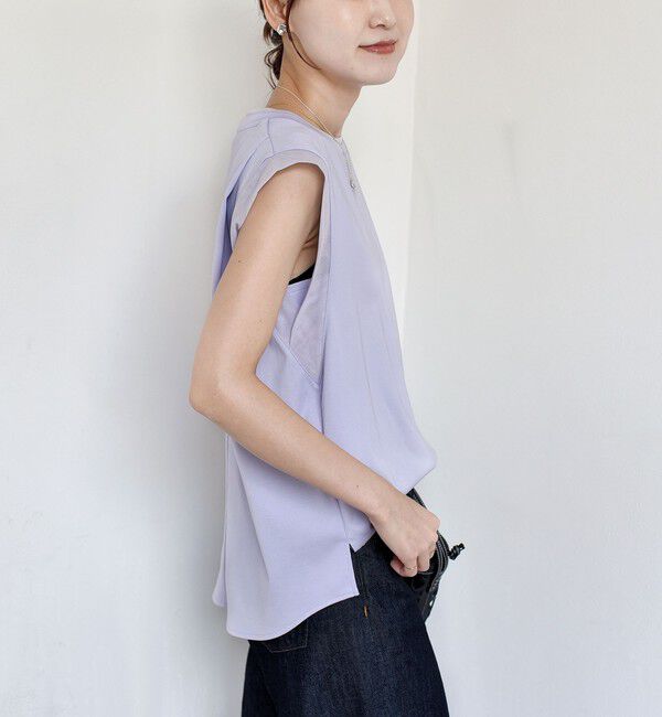 SHIPS for women「〈手洗い可能〉チュール コンビ フレンチ プルオーバー」|Tシャツ・カットソー|