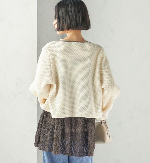 SHIPS for women「〈手洗い可能〉ワッフル ラッセル スナップ 釦 カーディガン」|カーディガン|