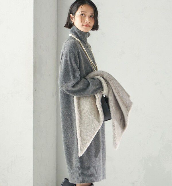 SHIPS for women「《予約》〈手洗い可能〉ウール カシミヤ ハーフジップ ワンピース」|ワンピース|