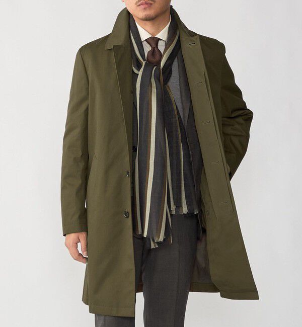 SHIPS「〈撥水加工〉シンサレート ライナー付き VENTILE(R) コットン ステンカラー コート」|ステンカラーコート|オリーブ