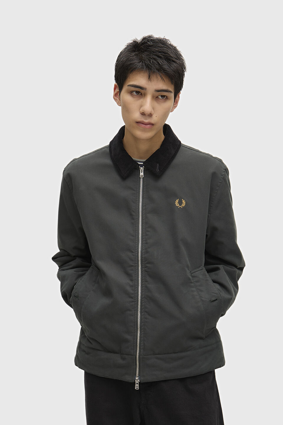 FRED PERRY 「FRED PERRY／Cotton Caban Jacket／コットンカバンジャケット」|ブルゾン・スタジャン|NIGHT GREEN