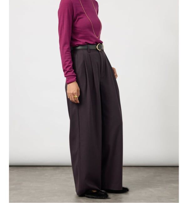 VERMEIL par iena「ANASTASIA タックパンツ」|スラックス|