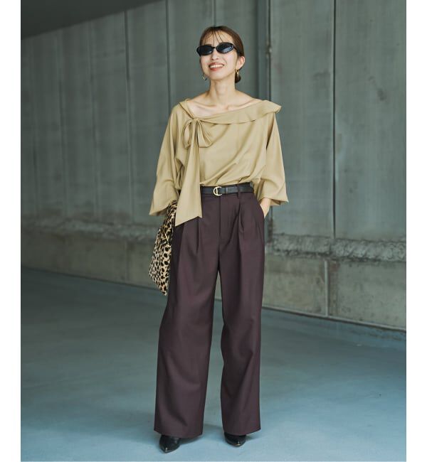 VERMEIL par iena「ANASTASIA タックパンツ」|スラックス|