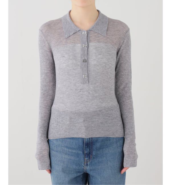 PULP「GANNI / ガニー Sheer Wool Ribbed Tops」|Tシャツ・カットソー|