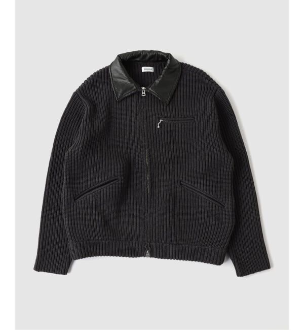 PULP「JIEDA / ジエダ LEATHER-COLLAR KNIT WORK JACKET」|その他|