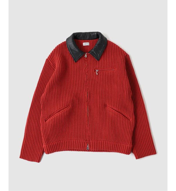 PULP「JIEDA / ジエダ LEATHER-COLLAR KNIT WORK JACKET」|その他|