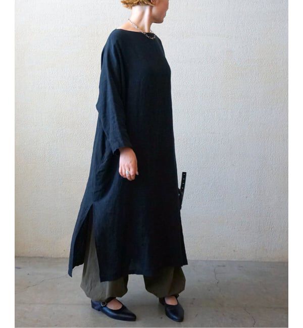 journal standard luxe「《追加》エアリネン Plain-DRESS」|ワンピース|ブラック