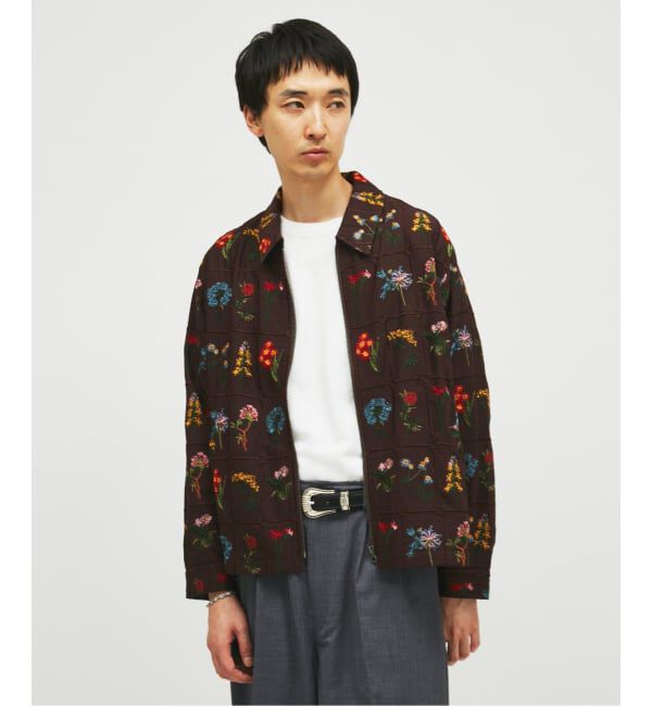 JOURNAL STANDARD「フラワー エンブロイダリー ジップ シャツ」|シャツ・ブラウス|
