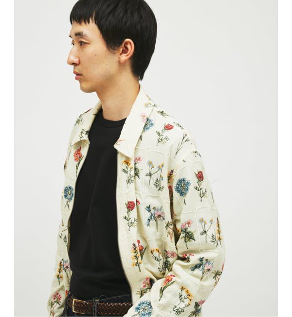 JOURNAL STANDARD「フラワー エンブロイダリー ジップ シャツ」|シャツ・ブラウス|