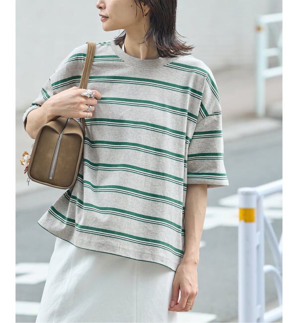 JOURNAL STANDARD「《追加4》汗ジミ防止ボーダービッグT」|Tシャツ・カットソー|グレーA