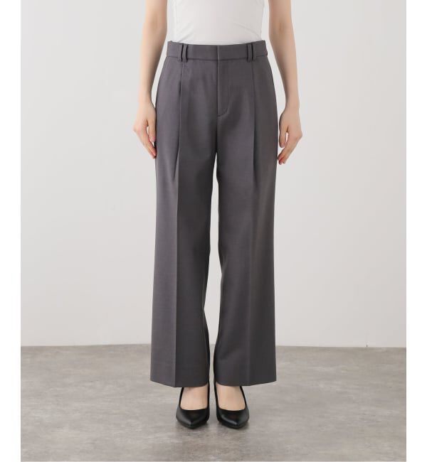 Spick and Span「《セットアップ可》サキソニータックイージーストレートパンツ」|スラックス|