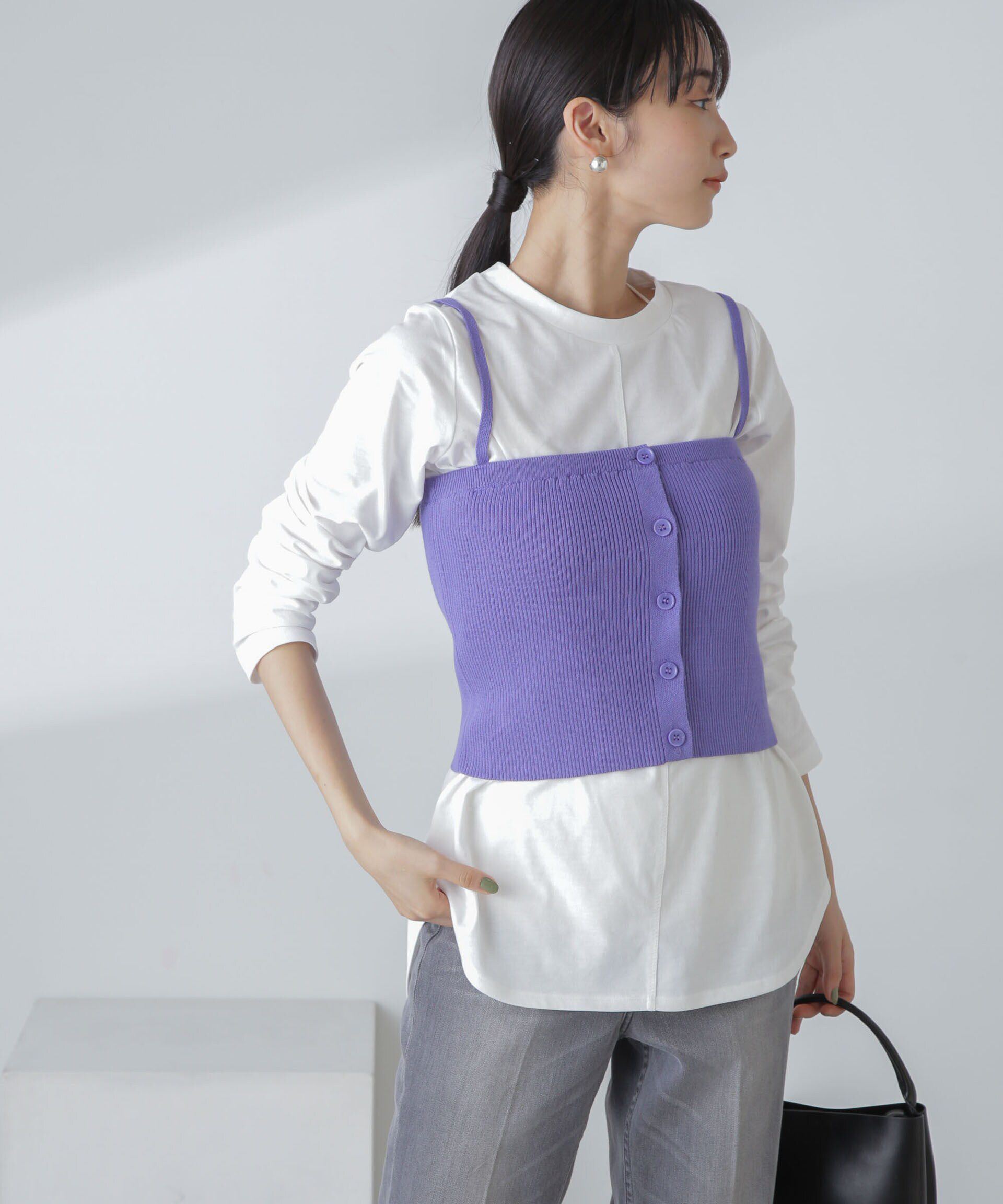 NANO universe「3WAYニットビスチェセットTee」|Tシャツ・カットソー|