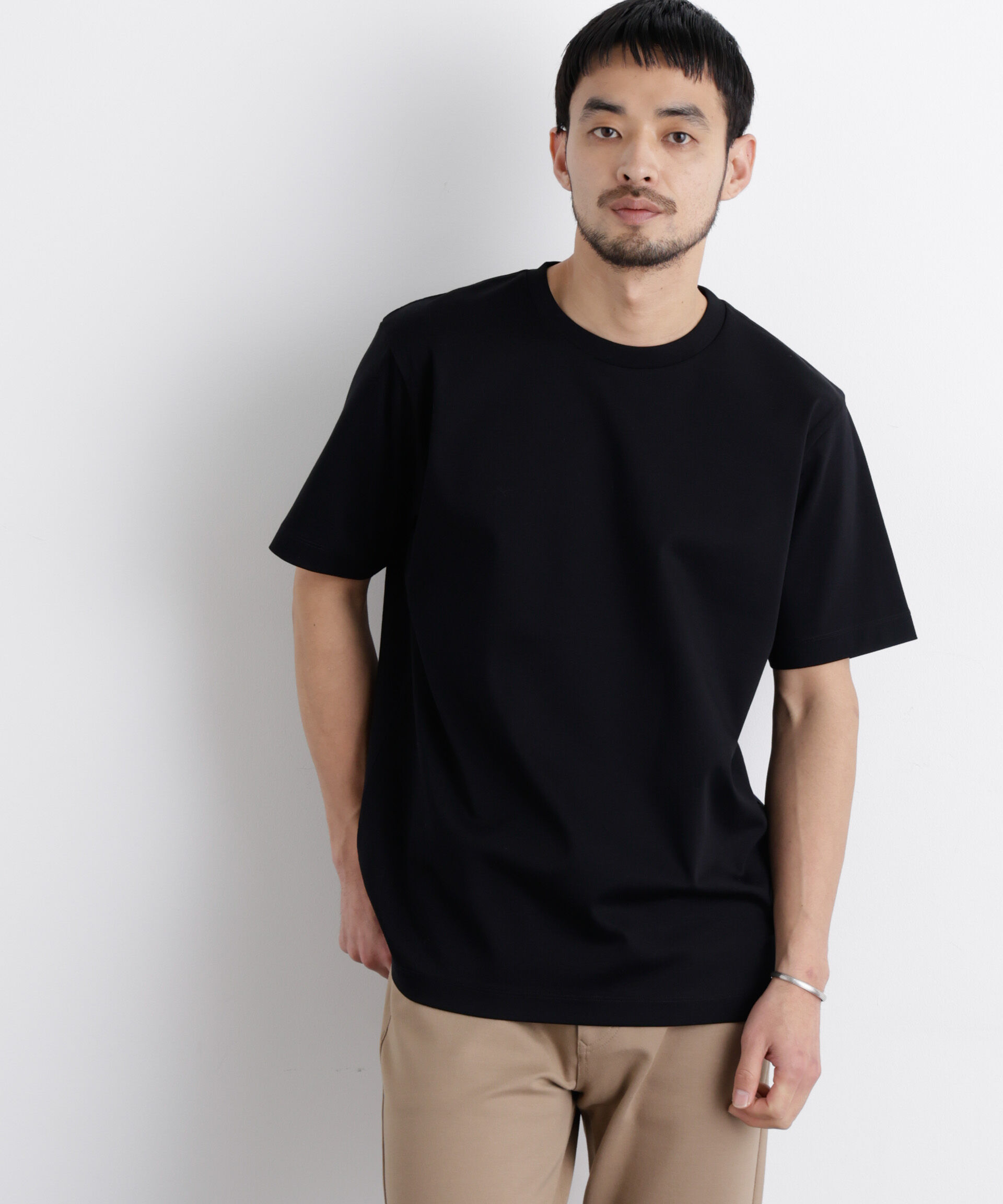 NANO universe「アンチスメル クルーネックTシャツ 半袖」|Tシャツ・カットソー|ブラック