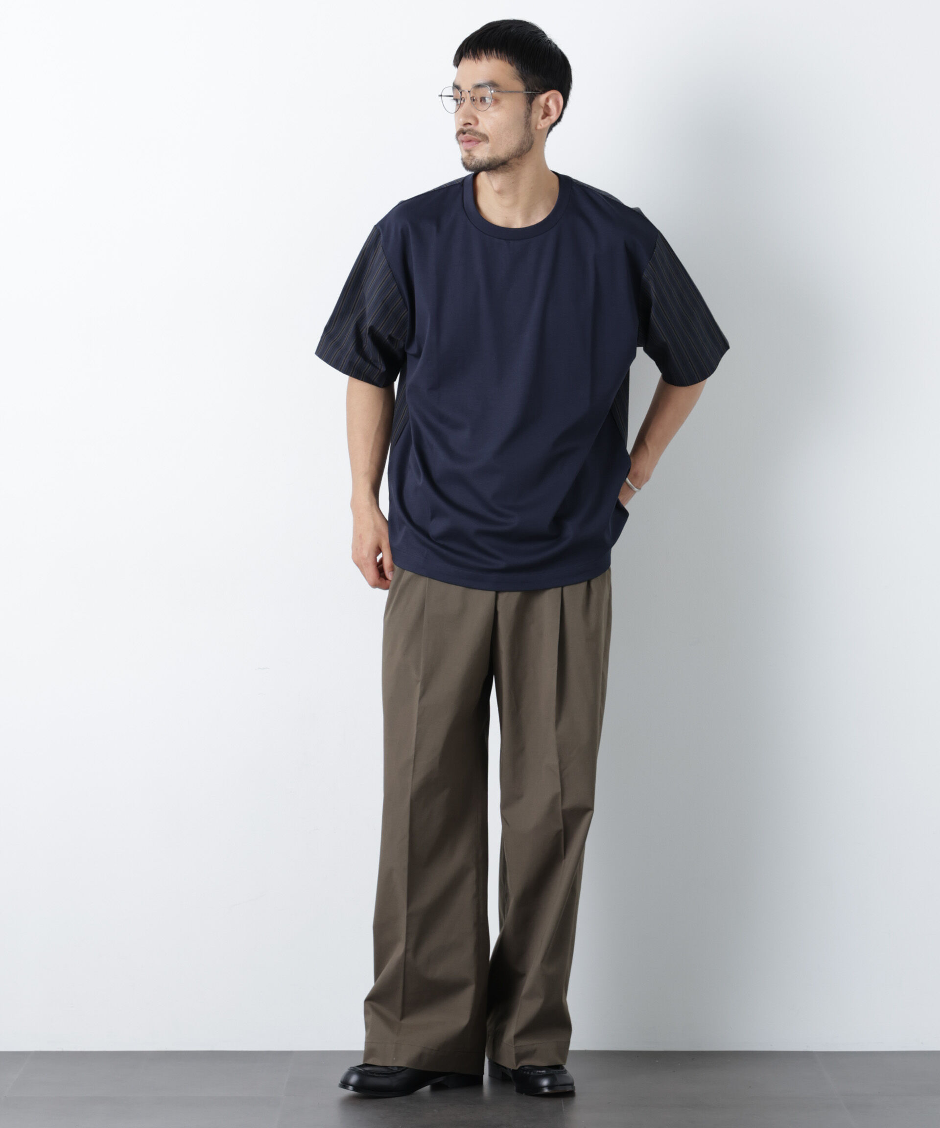 NANO universe「COOLMAX (R) 2タックワイドスラックス」|チノ|