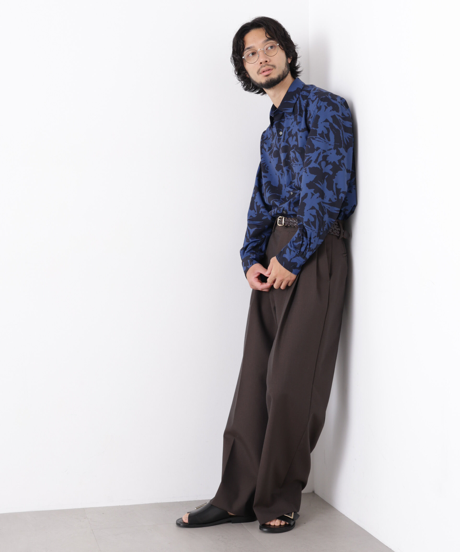 NANO universe「EDITORIAL PRINT レギュラーカラーシャツ」|シャツ・ブラウス|