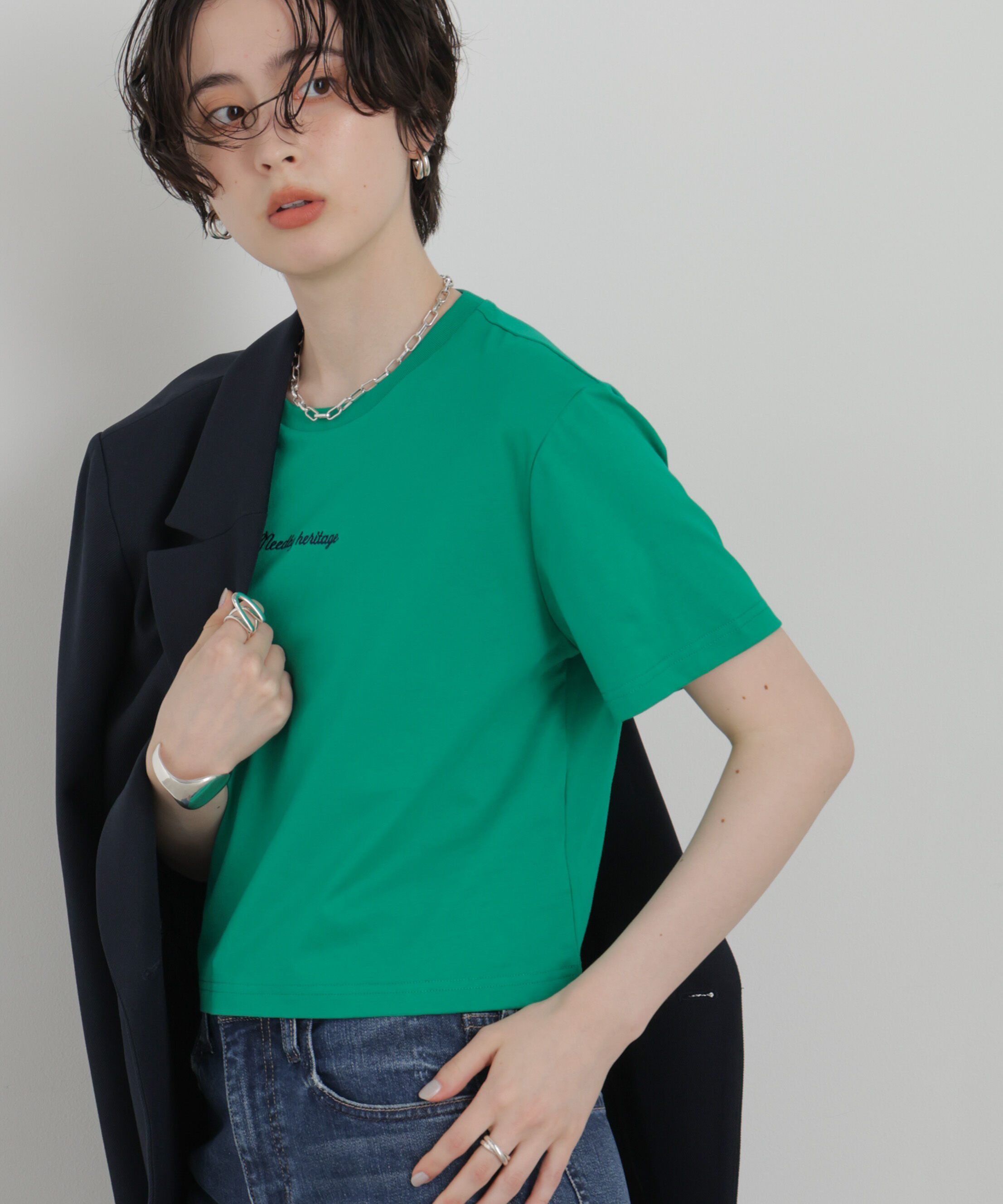 NANO universe「NEEDBY heritage/別注 CROPPED TEE」|Tシャツ・カットソー|