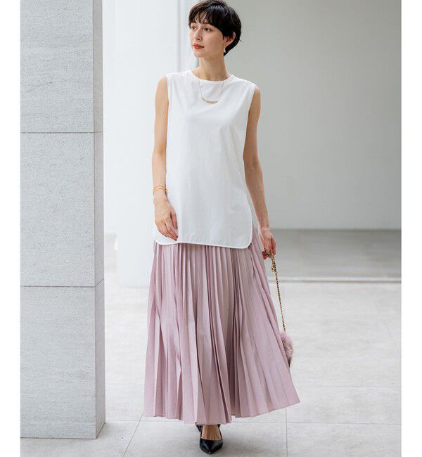 23区「【新色追加/洗える】コットンベアジャージー ノースリーブ Tシャツ」|Tシャツ・カットソー|